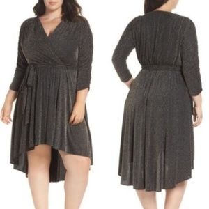 Chelsea28 Metallic Wrap Dress Plus Size 20W NWT